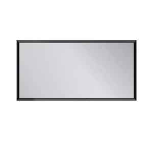 Shaila 72 in. W x 36 in. H Rectangular Metal Framed Wall Bathroom Vanity Mirror Black