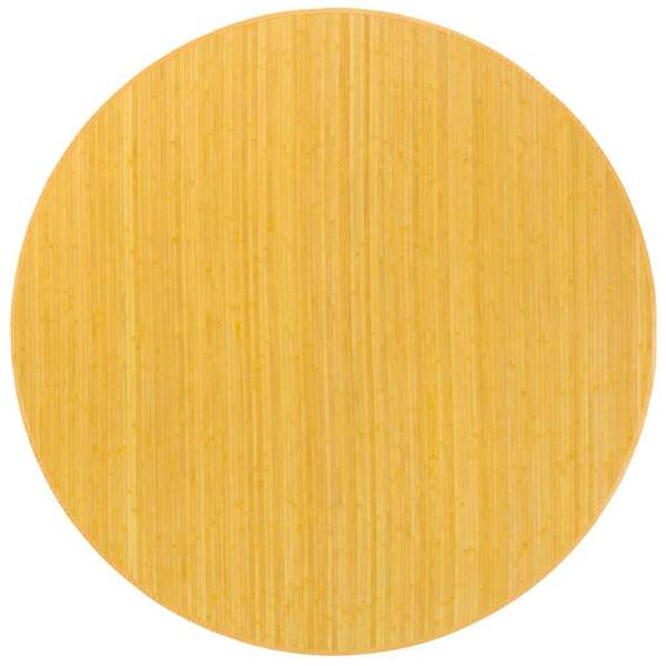 Bamboo Zhuzi Yellow 7 ft. x 7 ft. Round Area Rug