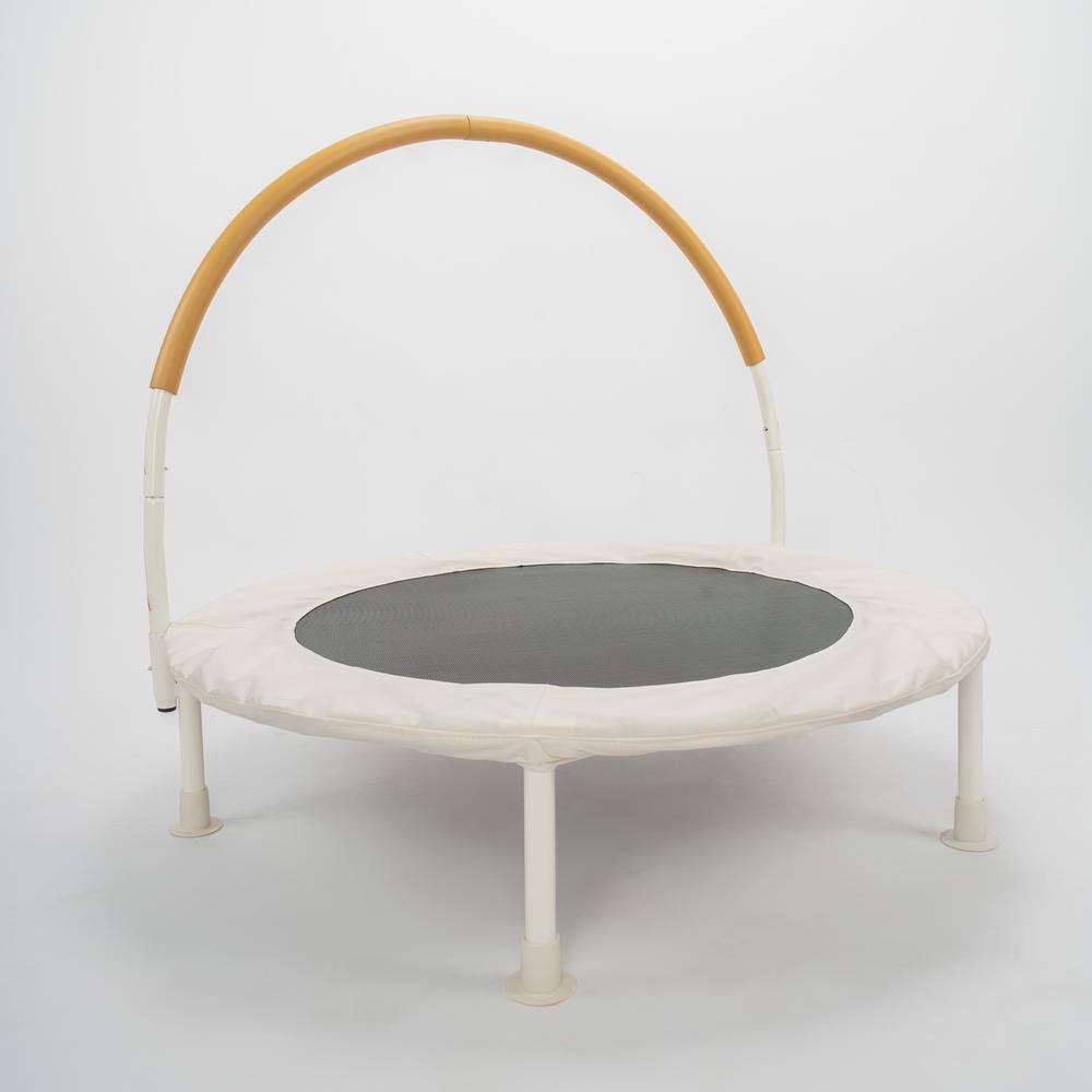 Ivory White 36" Round Kids' Trampoline with Steel Frame