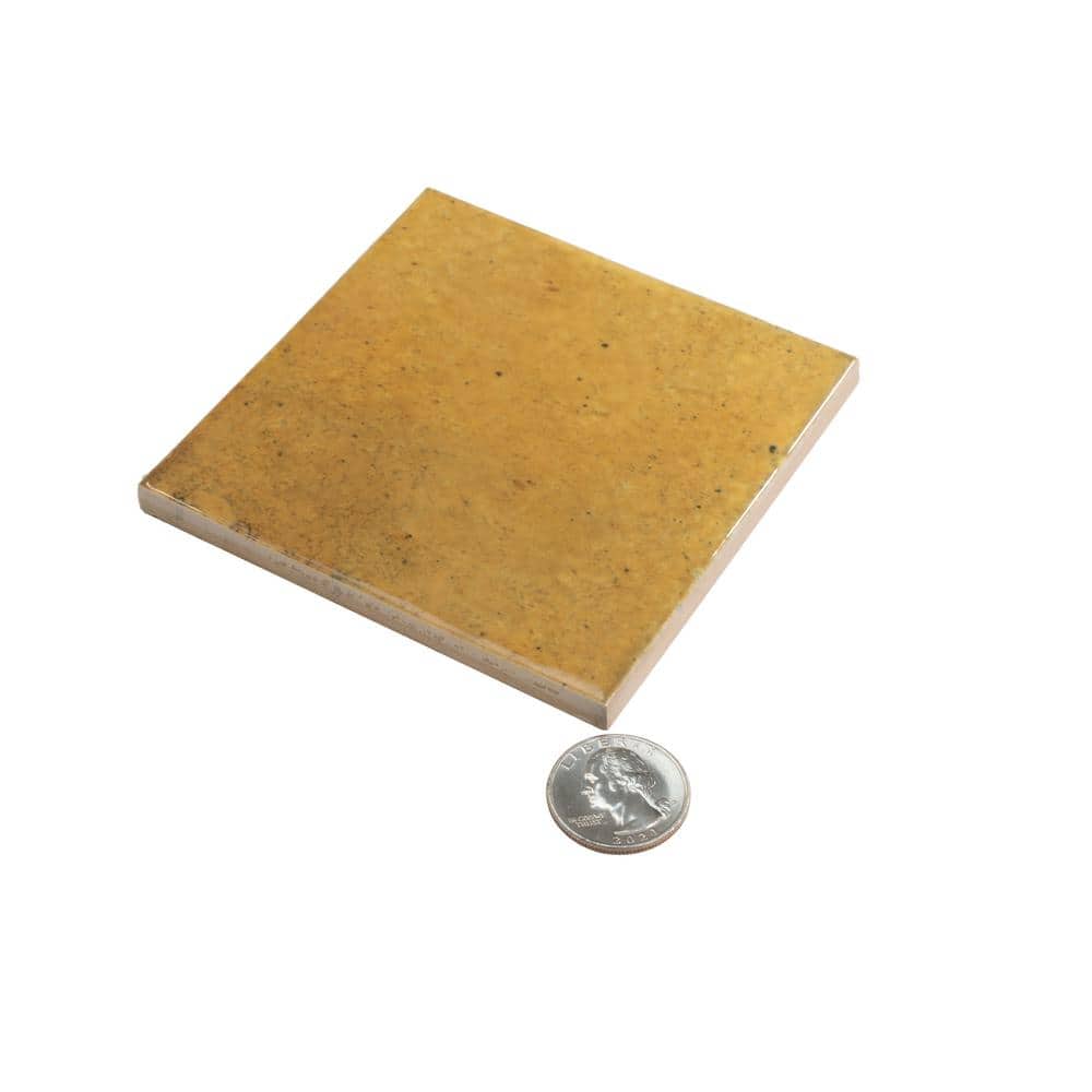 Antiek 4'' x 4'' Glossy Honey Orange Ceramic Tile