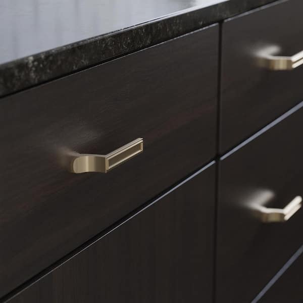 (10-Pack) Structured Column 3-11/16 in. (93 mm) Traditional Champagne Bronze Bar Cabinet Knobs