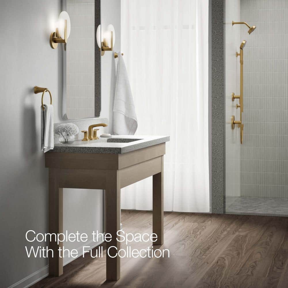Rubicon 8 in. Widespread Double Handle Bathroom Faucet in Vibrant Brushed Brass