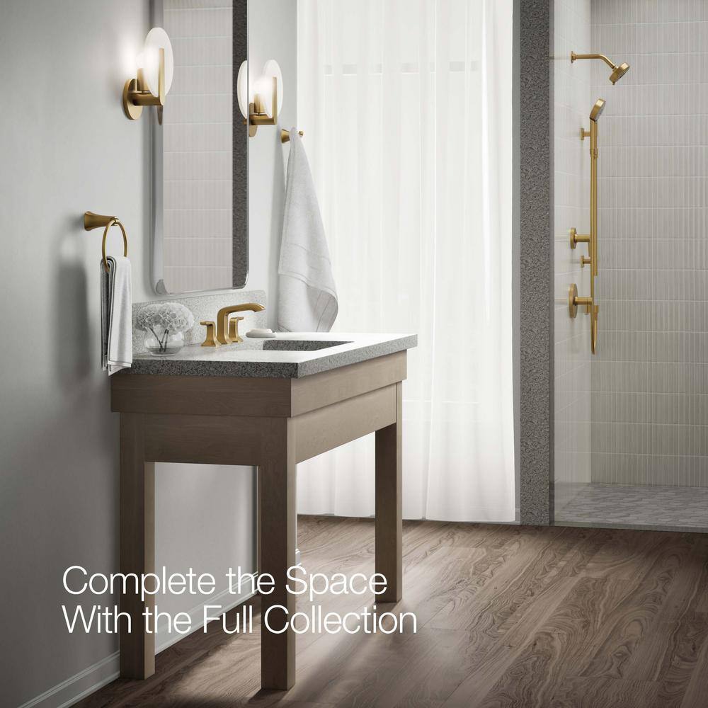 Rubicon 8 in. Widespread Double Handle Bathroom Faucet in Vibrant Brushed Brass