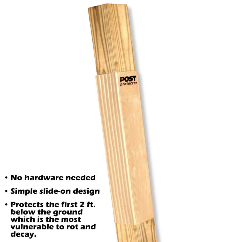Post Protector 4 in. x 4 in. x 30 in. In-Ground HDPE Fence Post Decay ...