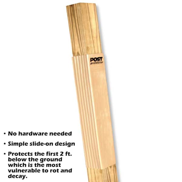 Post Protector - 4 in. x 4 in. x 30 in. In-Ground HDPE Fence Post Decay Protection