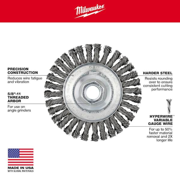 Milwaukee 4 in. Carbon Steel Stringer Bead Wheel 48-52-5010 - The
