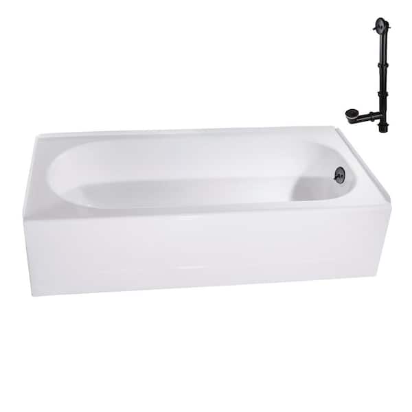 Streamline 60 in. x 30 in. Porcelain-Enameled Steel Alcove Bathtub, External Right Drain in Matte Oil Rubbed Bronze