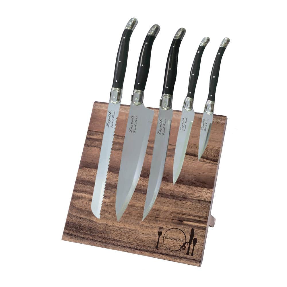 French Home 8-Piece Laguiole Kitchen Knife Set with Wood Block, Rainbow  Colors LG044 - The Home Depot
