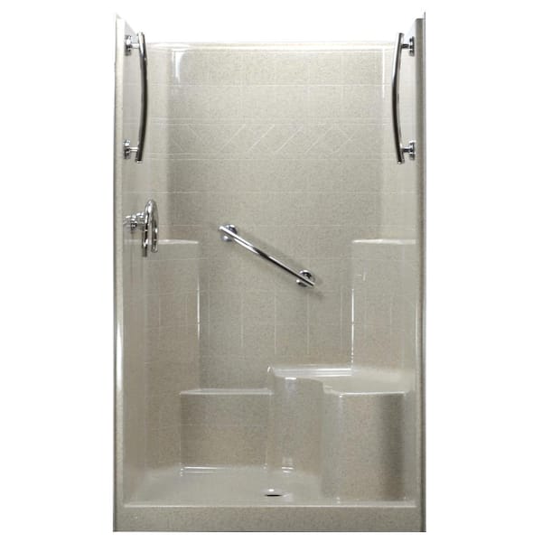 Ella 48 in. x 37 in. x 80 in. 1-Piece Low Threshold Shower Stall in ...