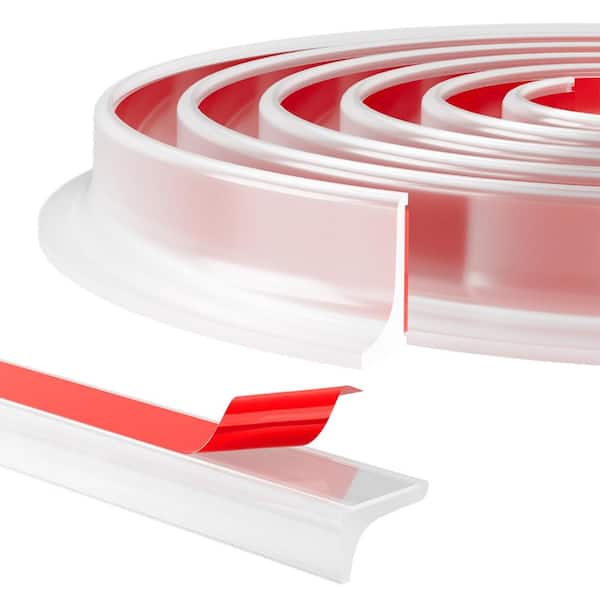 98 in. L x 0.5 in H Silicone Rubber Shower Threshold Water Dam Guard in Clear Seal Strip