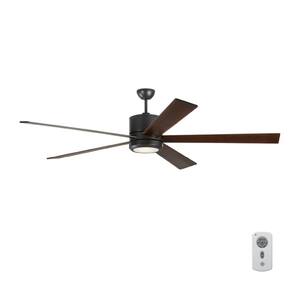 Vision 72 in. Integrated LED Indoor Oil Rubbed Bronze Ceiling Fan with Reversible Blades, DC Motor and Remote Control
