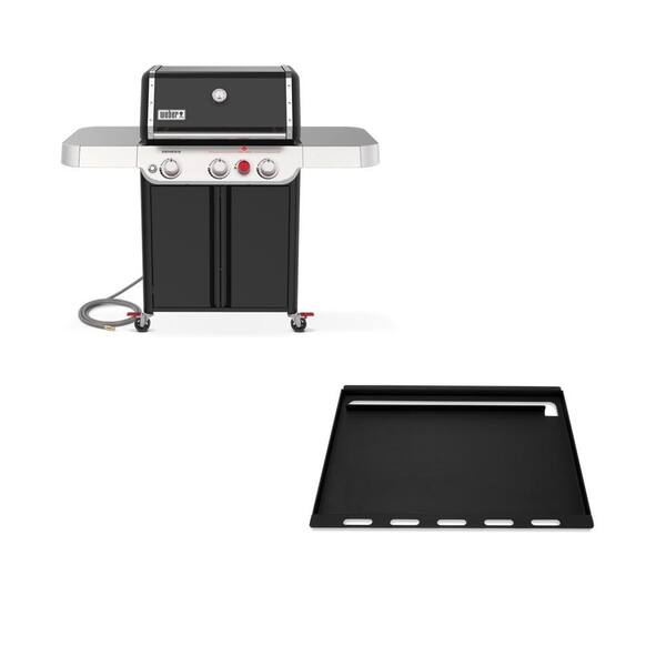 er Genesis E325 3Burner Natural Gas Grill in Black with Full Size
