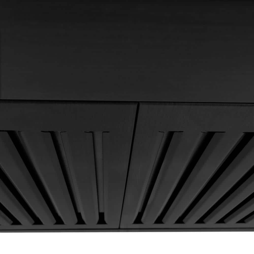 42-Inch Black Stainless Steel Convertible Wall Mounted Range Hood