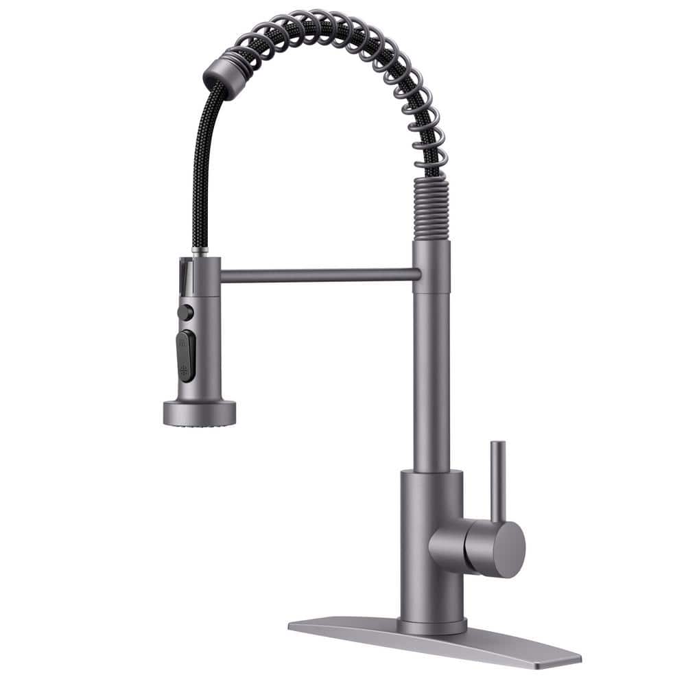 Single Handle Pull Down Sprayer Kitchen Faucet with Advanced Spray Goosenec