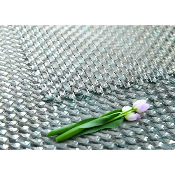 Reflections Clear Crystal Brick Mosaic 12 in. x 12 in. Diamond Cut Glass Decorative Wall Tile (11 sq. ft./Case)