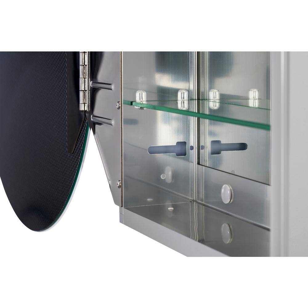 Polished Aluminum Wall-Mounted Bathroom Medicine Cabinet with Mirror
