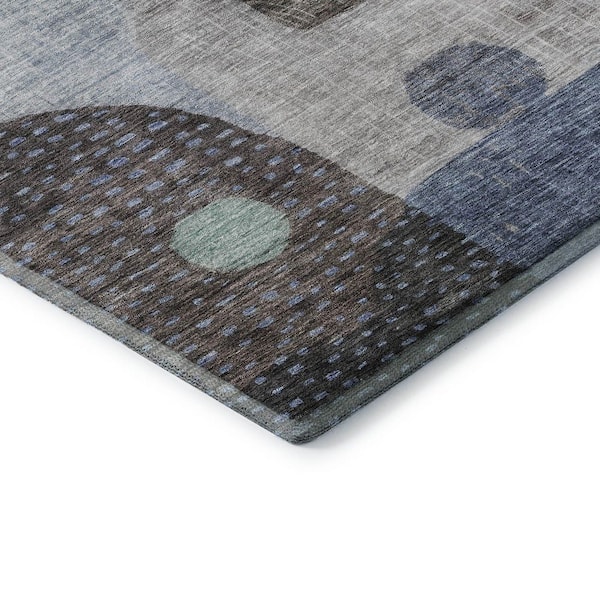 Mayfield Premium Machine Washable Abstract AMF1117 Blue 10 ft. x 14 ft. Area Rug