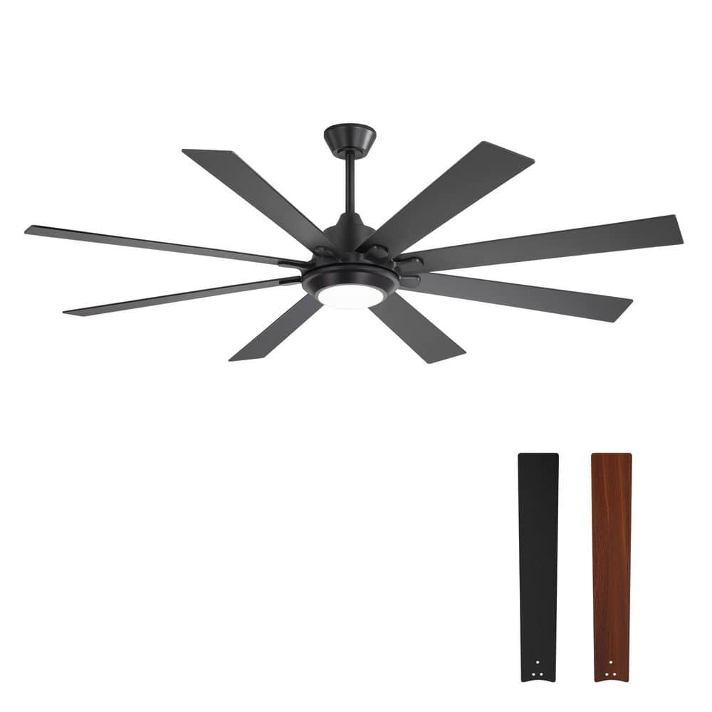 Vargas 65 in. (5 ft.) Indoor Black Large Ceiling Fans with Integrated LED Light with Remote Control and Downrod Included price history on PriceWatchPro