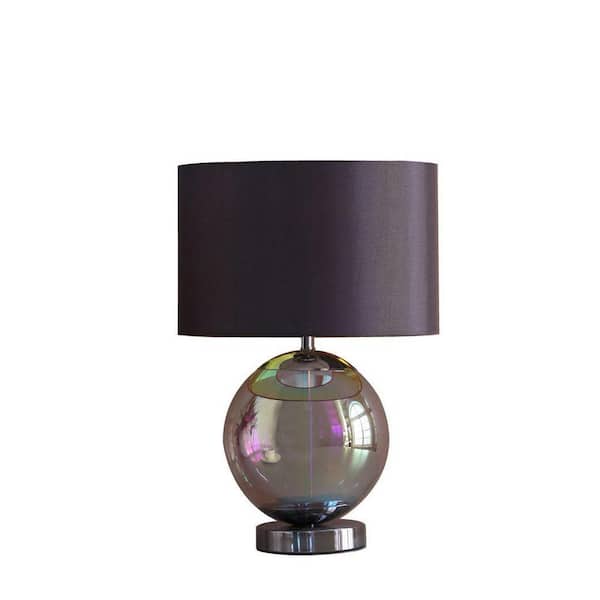18.75 in. Multicolor Bedside Table Lamp for Living Room, Bedroom with Black Linen Shade No Bulbs Included