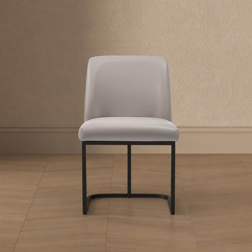 Serena Modern Light Grey Faux Leather Upholstered Dining Chair