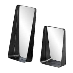 Amboros Modern Irregular Metal Framed Black Decorative Mirrors 24 in. H x 12 in. W