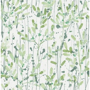 Leandra Green Floral Trail Strippable Non Woven Wallpaper