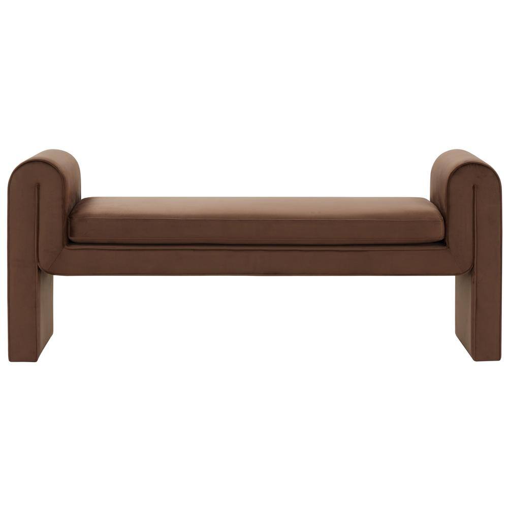 Garth Dark Brown Entryway Bench 64 in.
