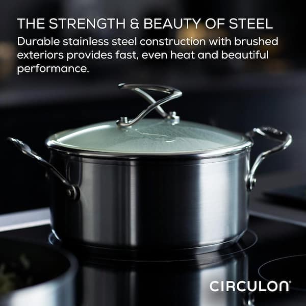 Circulon Stainless Steel Induction Cookware Set with SteelShield Hybrid  Stainless and Nonstick Technology · 11 Piece Set