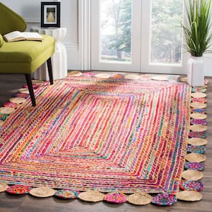 Cape Cod Red/Multi 6 ft. x 9 ft. Circles Border Area Rug