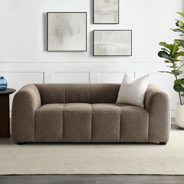 Liana 75.2 in. 2 Seats Upholstered Fabric Loveseat in Mocha