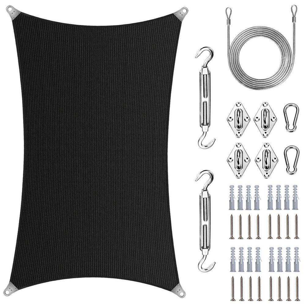 Super Ring 16 ft. x 18 ft. Sun Shade Sail with Hardware Kit and Cable-Black price history on PriceWatchPro