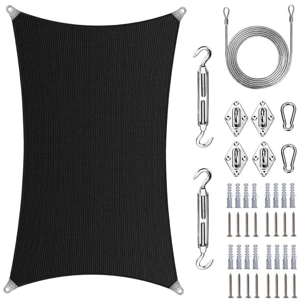 Super Ring 18 ft. x 20 ft. Sun Shade Sail with Hardware Kit and Cable-Black price history on PriceWatchPro