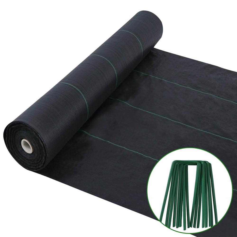 6 ft. x 330 ft. 3.2oz. Weed Barrier Fabric Heavy-Duty Landscape Fabric with 50 U-Shaped Securing Pegs price history on PriceWatchPro