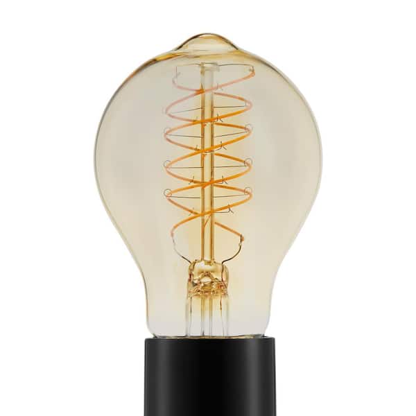 Ecosmart 40-Watt Equivalent AT19 Dimmable Fine Bendy Filament LED Vintge Edison Light Bulb Amber (1-Pack)