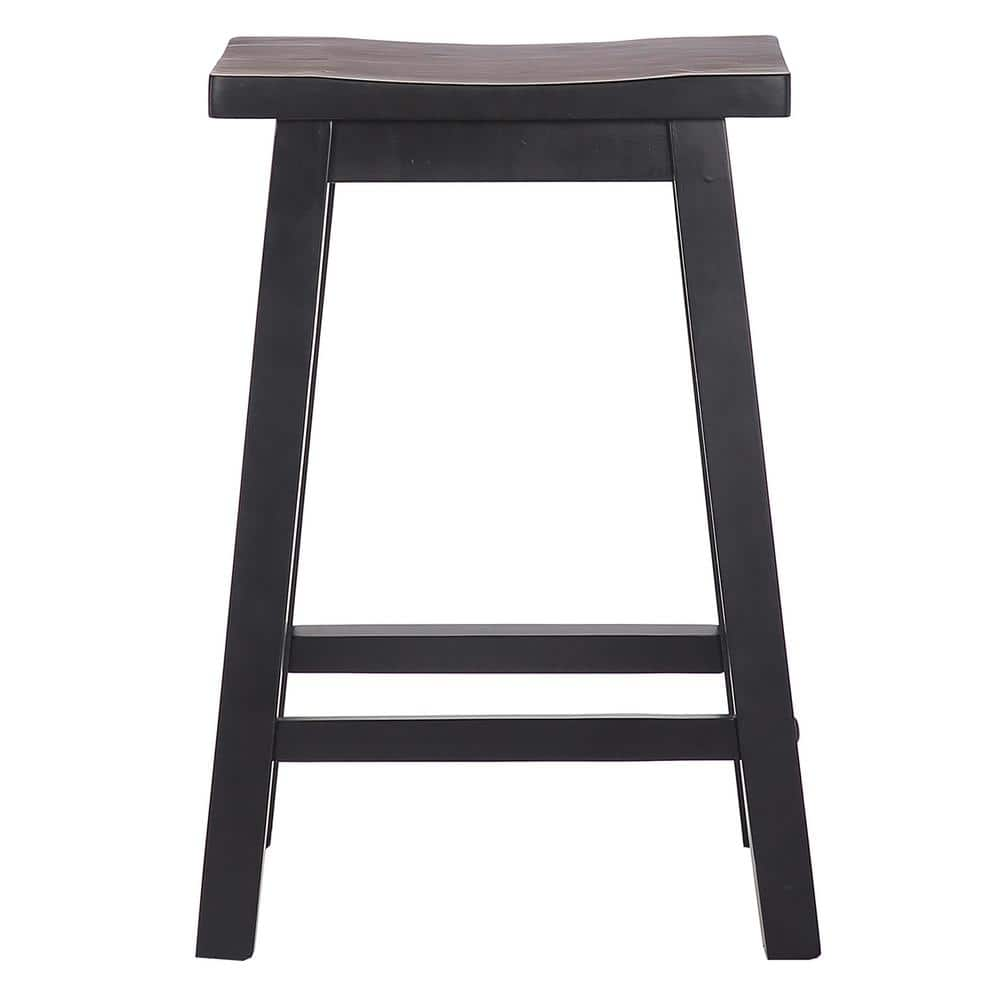 WESTIN OUTDOOR Lincoln 24 in. Black Solid Wood Counter Height Bar Stool ...