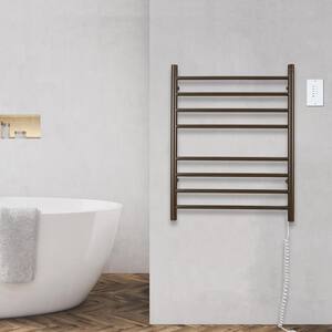 Prestige Dual 8-Bar Hardwired and Plug-in Electric Towel Warmer in Oil Rubbed Bronze with Wall Countdown Timer