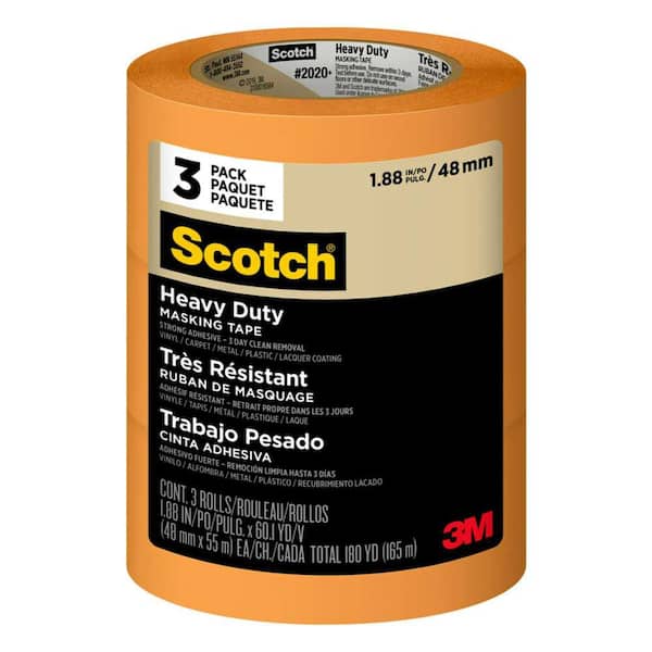Scotch 1.88 in. x 60.1 yds. Heavy Duty Masking Tape (3-Rolls/Pack)(Case of 4)