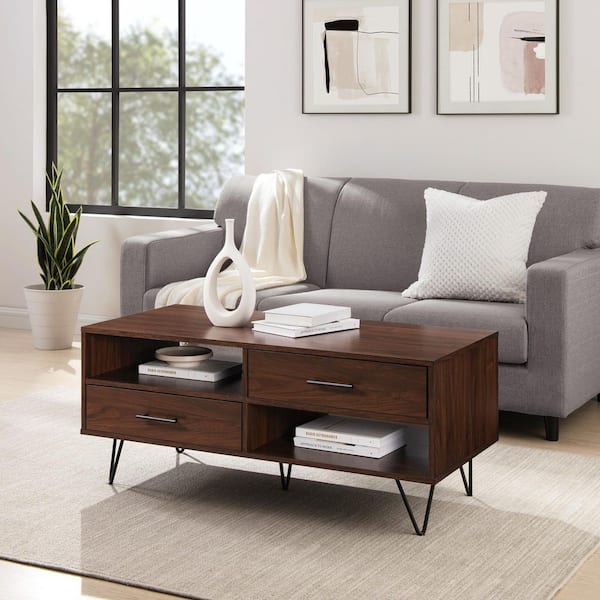Walker Edison Furniture Company 42 in. Dark Walnut Rectangle