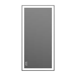 48 in. W x 24 in. H Framed Large Rectangular Aluminium Dimmable Wall Bathroom Vanity Mirror in Silver with LED Light