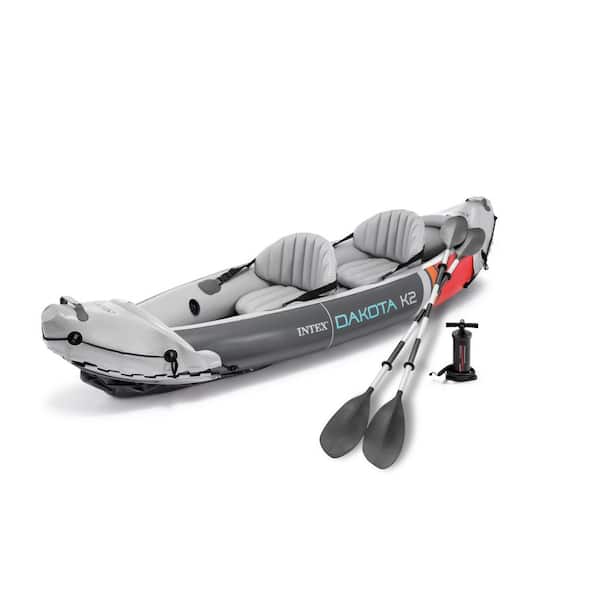 Intex Dakota K2 2 Person Vinyl Inflatable Kayak with Oars and Pump