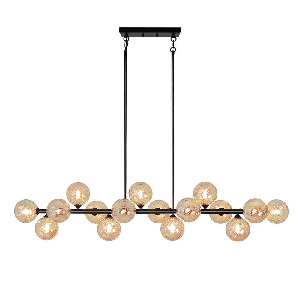 16 light Matte Black Sputnik Chandelier Bubble Glass Chandeliers for Dining Room Kitchen Island with no bulbs included price history on PriceWatchPro