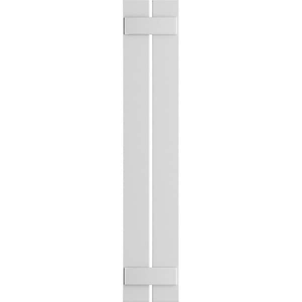 Ekena Millwork 11-1/4 in. x 55 in. True Fit PVC 2-Board Spaced Board and Batten Shutters Pair in Unfinished