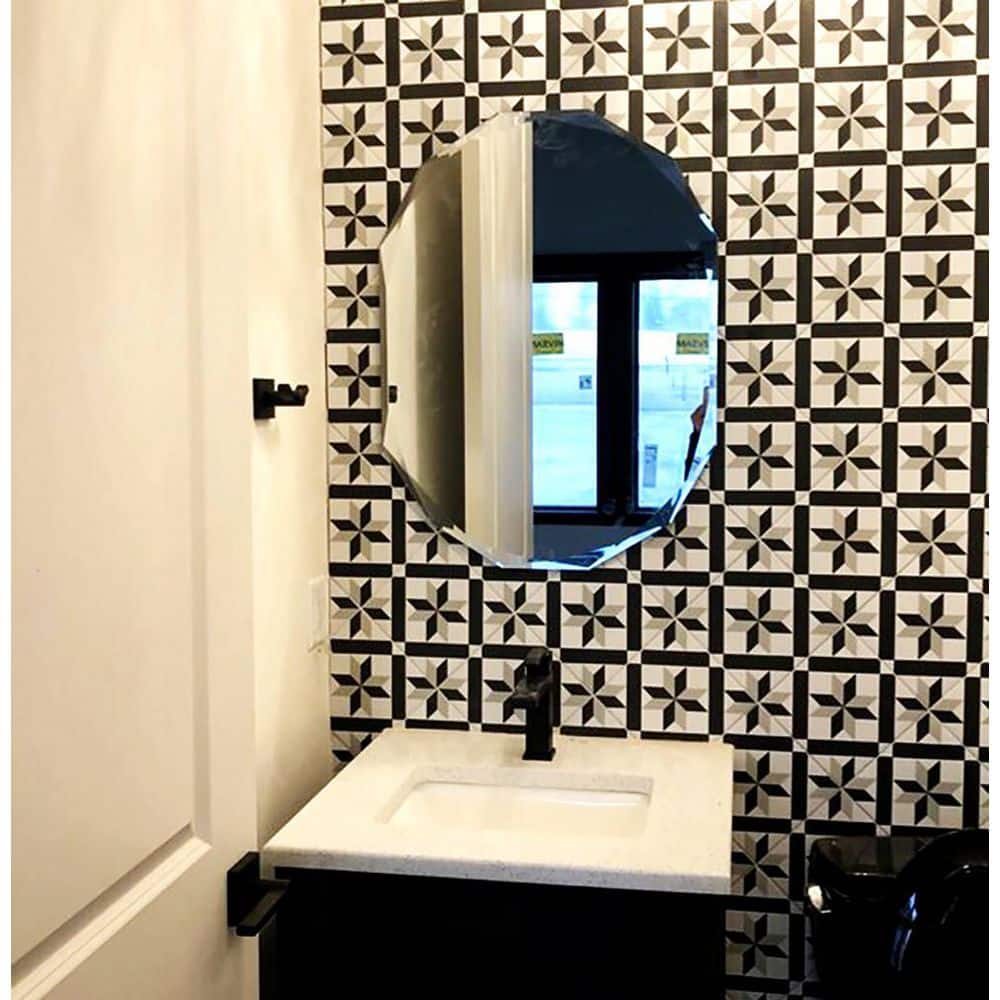 22" x 28" Frameless Beveled Oval Bathroom Vanity Mirror