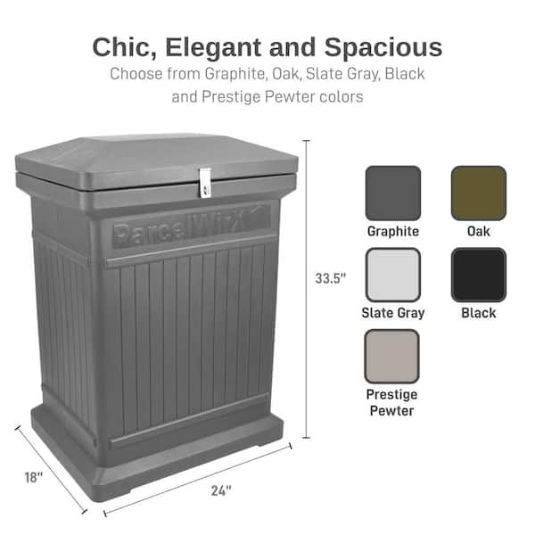 RTS Home Accents ParcelWirx Graphite Vertical Lockable Package RTS Home Accents ParcelWirx Graphite Vertical Lockable Package