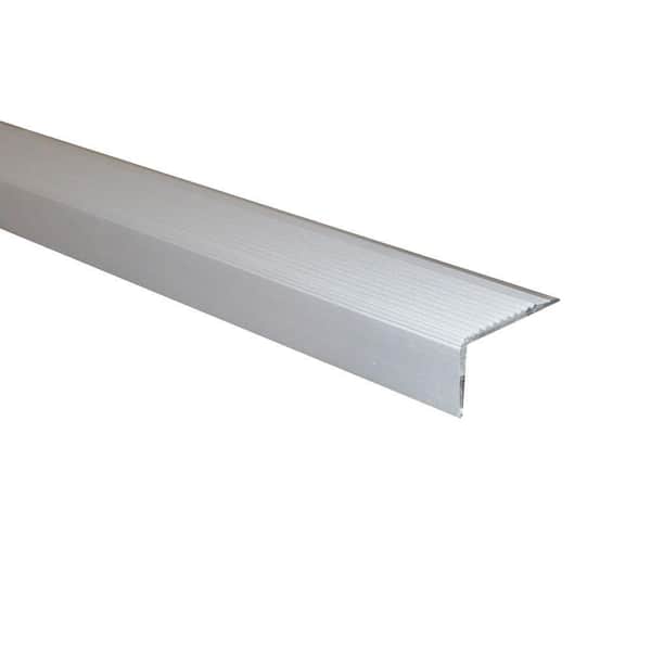 Novopeldano 5 Matt Silver 1-5/8 in. x 7/8 in. x 98-1/2 in. Aluminum Stair Nosing Trim