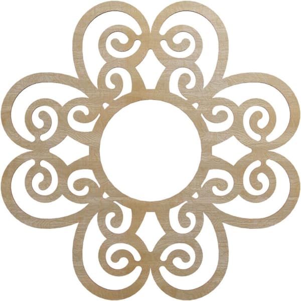 0.25 in. x 24 in. x 24 in. Wood (Birch) Medallion Moulding