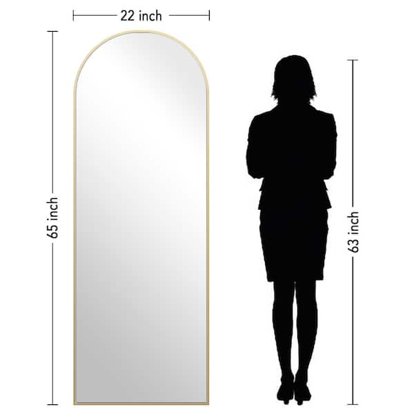 PexFix 24 in. x 71 in. Modern Arched Framed Gold Full Length Mirror Leaning  Mirror with Standing Holder PEXFIX-JOJO-S258 - The Home Depot