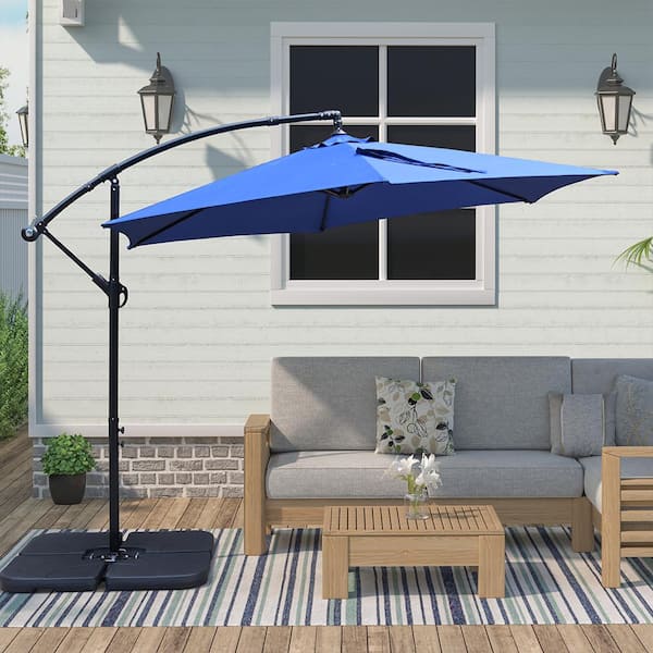 Maypex 10 ft. Market Offset Outdoor Patio Umbrella in Navy