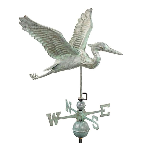 Blue Heron Weathervane - Blue Verde Copper