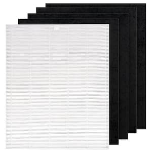1-True HEPA Air Cleaner Replacement Filter plus 4-Carbon Filters Complete Set Compatible with Winix 115115